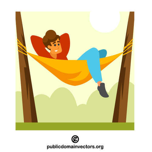 Man sleeping in a hammock