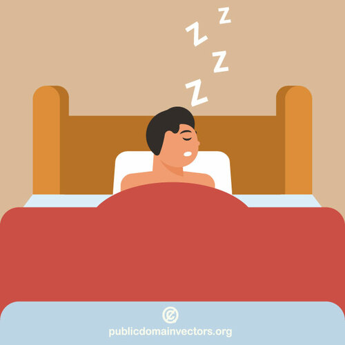 Pria tidur di tempat tidur