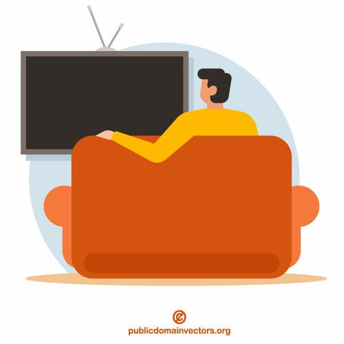 Oglądanie telewizji przez człowieka
