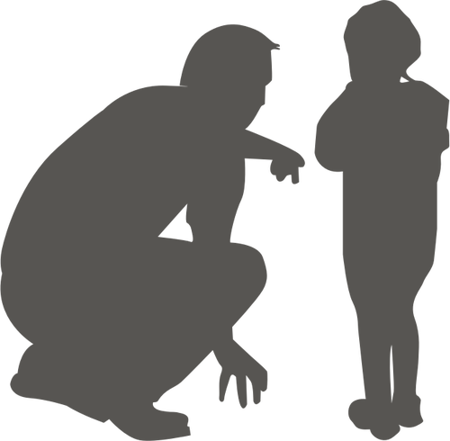 رسم متجه لرجل يتحدث إلى طفل