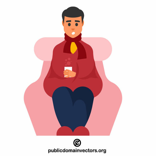 Man with flu virus