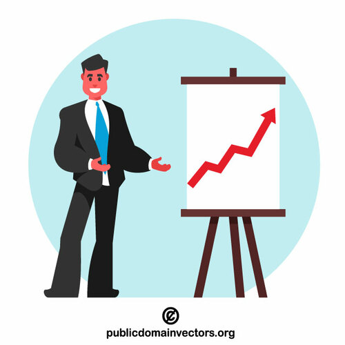 Manager showing profit graph