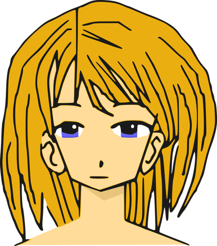Blonde manga girl vector illustration - Public domain vectors