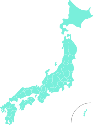 Modrá mapa Japonska