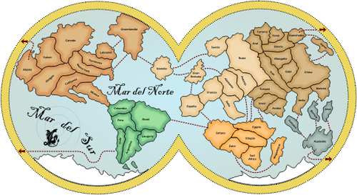 Mapa globo de ilustração em vetor do mundo