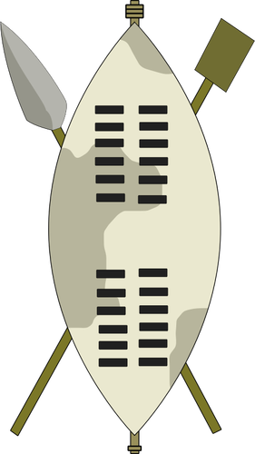 Zulu Krieger Ausrüstung Vektorgrafik