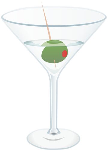 Glass of Martini cocktail vector graphics