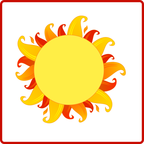 Fiery Sun icon vector graphics