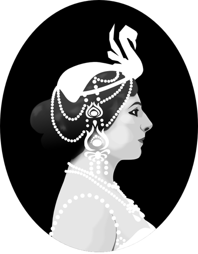 Mata Hari straně portrét vektorový obrázek