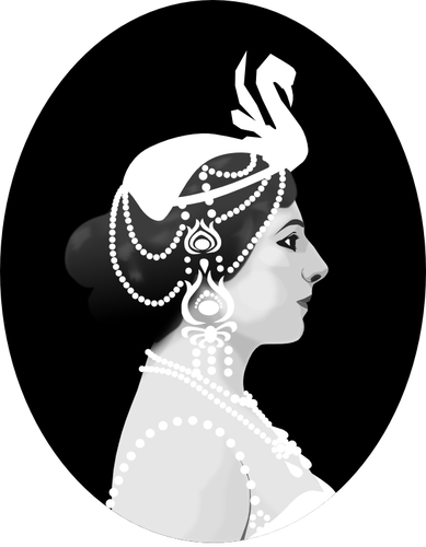 Mata Hari side portrait vector image