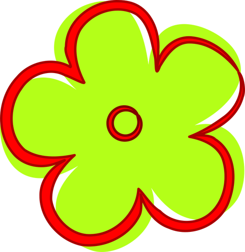 Vektorový obrázek kreslený zelený květ