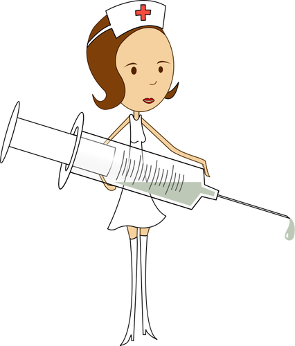 Vector image of medical nurse in short skirt