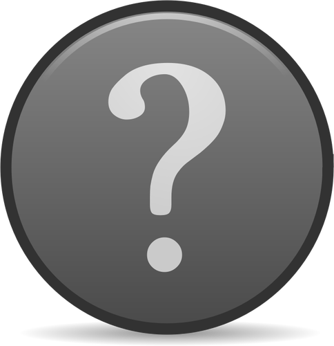 Vector illustration of grayscale matt finish question mark button