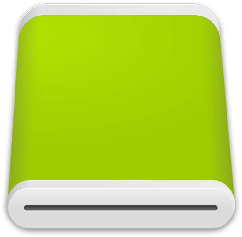 Vektorový obrázek ikony zelené jednotky pevného disku