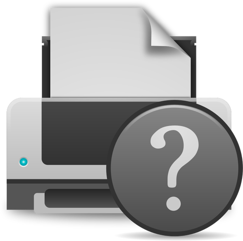 Vektorový obrázek tiskárny otázka ikony