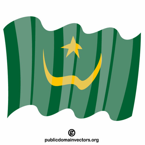 Mauritanië golvende vlag
