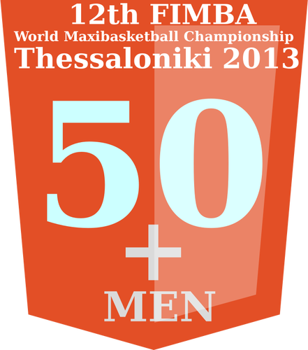 50 + FIMBA championship logo idé vektorbild