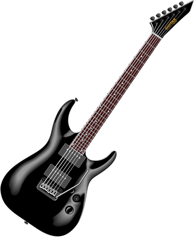 बास गिटार वेक्टर छवि छह तार के साथ
