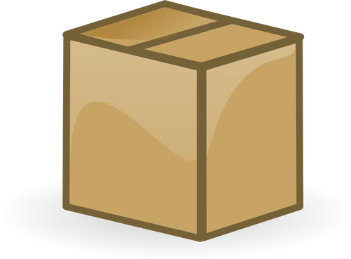 Ilustración vectorial de cerrado caja de cartón marrón