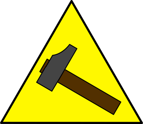 Hammer sign vector image