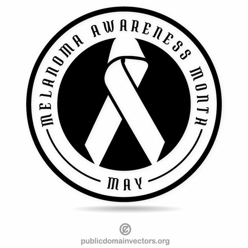 Melanoma cancer ribbon sticker
