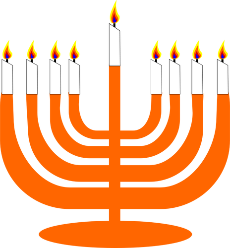 Imagem vetorial de Menorah com Shamash