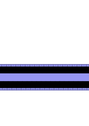 Blue metric ruler vector drawing