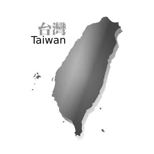 Grå karta över Taiwan vektorbild