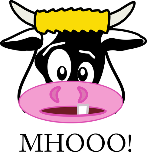 Vector clip art of pink nosed cow head