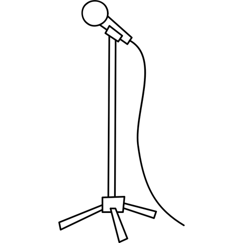 Simple line art microphone vector graphics