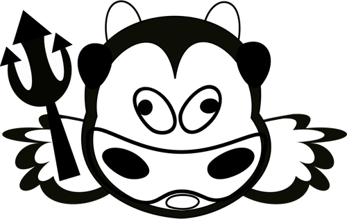 Vector clip art of evil cow