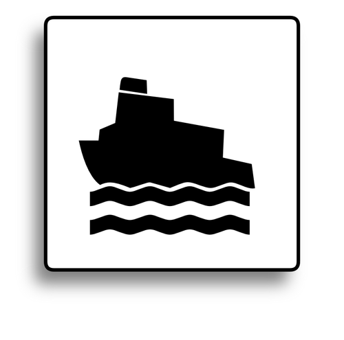 Ferry boat road sign vector image