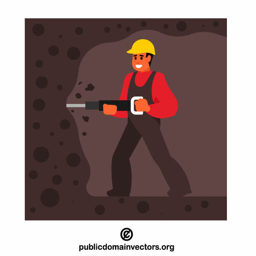 Miner working in the mine
