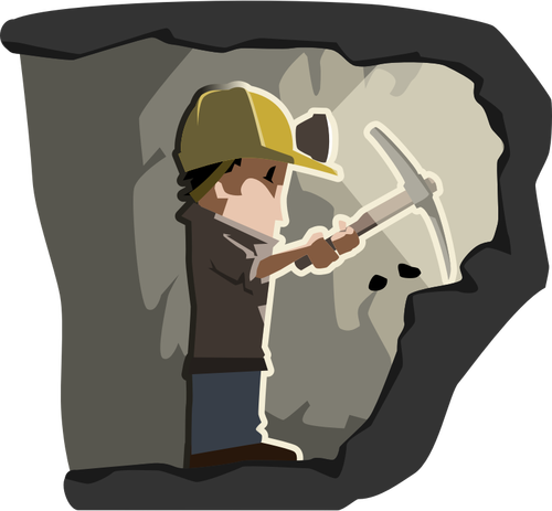 Tecknad figur i miner på arbete vektor ClipArt