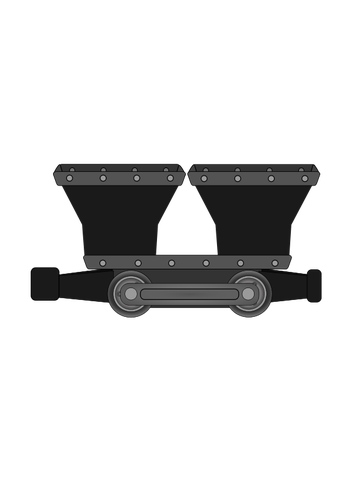 Ilustração em vetor de carro duplo de mineração