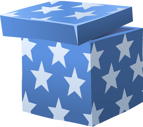 Vector illustration of blue gifting box with lid