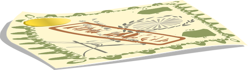 כרטיס ירוק וצהוב מפה גרפיקה וקטורית