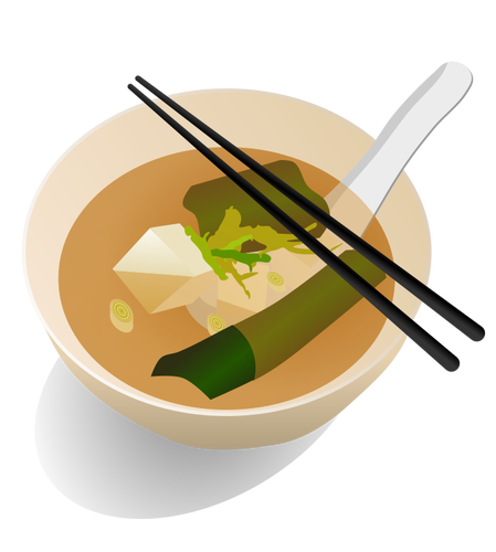 Miso soup serving vector drawing