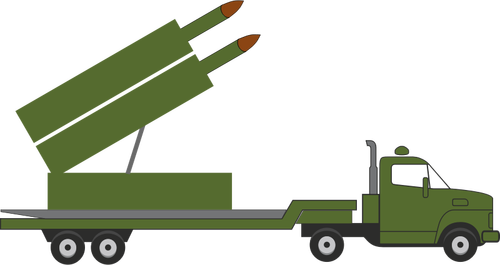 Grafica vettoriale di missile camion con artiglieria del razzo