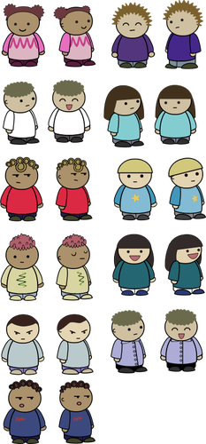 Vector illustration of mix and match character set