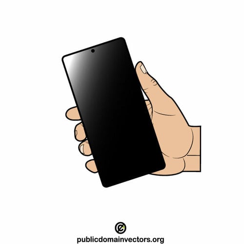Uma mão com um smartphone