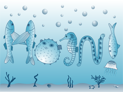 Image vectorielle de réservoir de poissons
