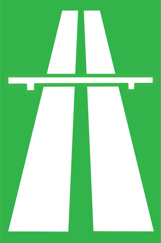 Vector drawing of entrance to highway section roadsign