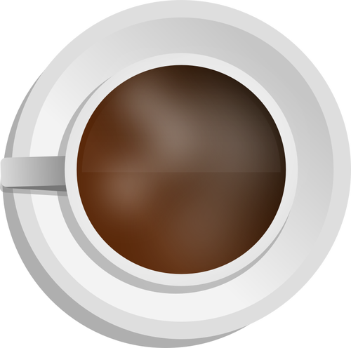 Vector illustration of photorealistic coffee cup with top view