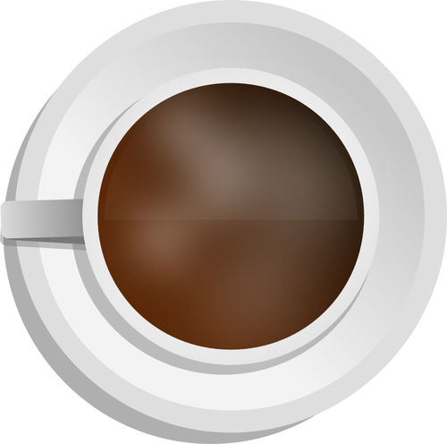 Vector illustration of photorealistic coffee cup with top view