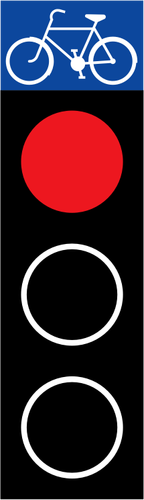 Vektortegning av rødt trafikklys for sykler