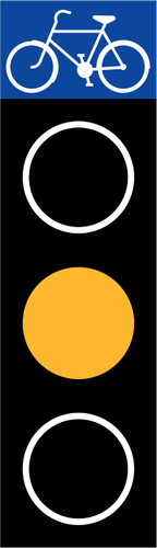 Vektorový obrázek jantarové semaforu pro jízdní kola