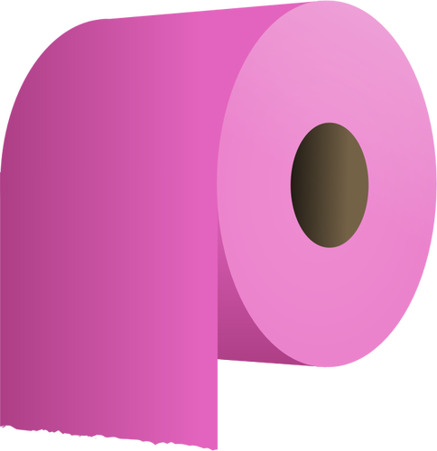टॉयलेट पेपर रोल में गुलाबी वेक्टर चित्रण