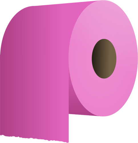 Toilet paper roll in pink vector illustration