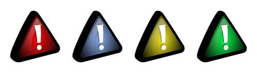 Vector de desen de exclamare în diferite triunghiuri